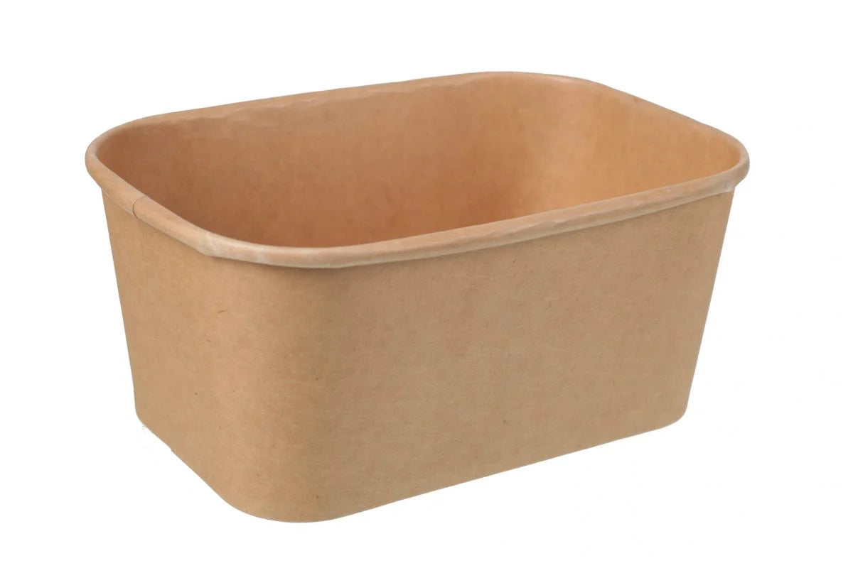 1000ml Kraft Food Tub Container With PP lids 50pk