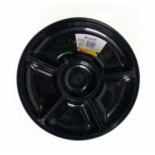 Platter 5 Sec RND PP 31.5x3.7cm Black 1pc