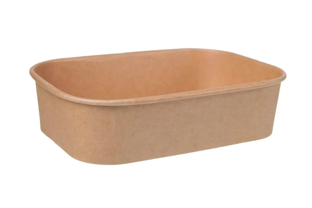 650ml Kraft Food Tub with Clear PP lids 50PK