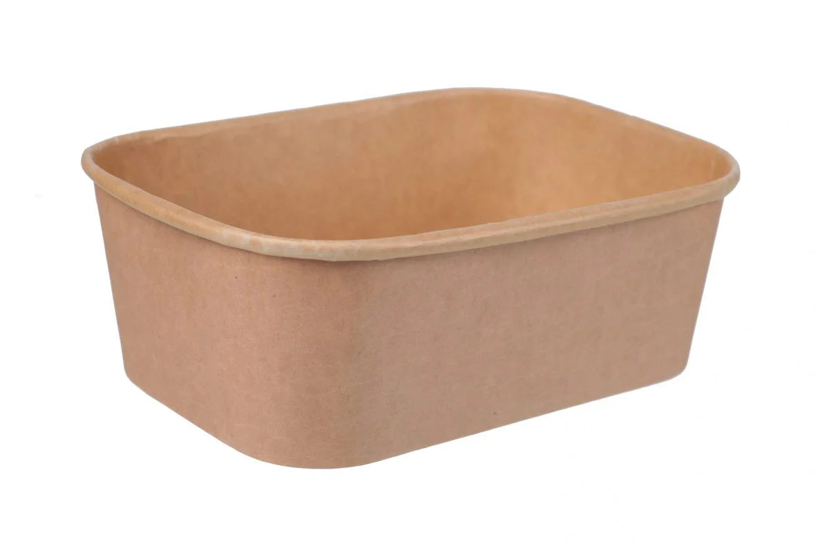 750ml Kraft Food Tub with Clear PP lids 50PK