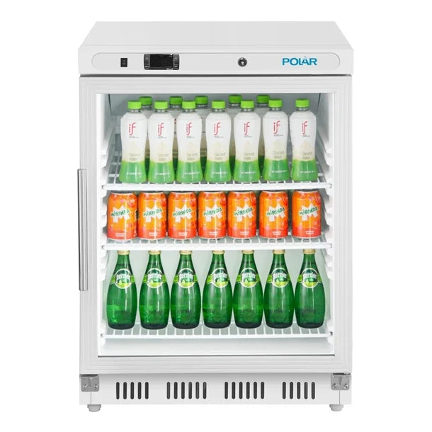 Polar C-Series Under Counter Display Fridge White 150Ltr