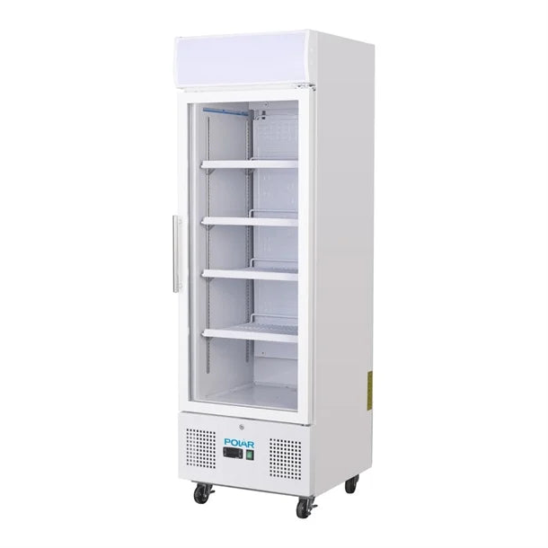 Polar G-Series Upright Display Fridge 218Ltr White