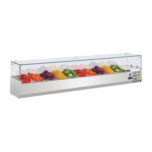 Polar G-Series Countertop Prep Fridge 10x 1/4GN with Glass Sneeze guard