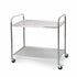 SOGA 2 Tier 81x46x85cm Stainless Steel Kitchen Dining Food Cart Trolley Utility Round Small