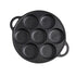 SOGA 31.5cm Cast Iron Takoyaki Fry Pan Octopus Balls Maker 7 Hole Cavities Grill Mold