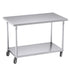SOGA 120cm Commercial Catering Kitchen Stainless Steel Prep Work Bench Table with Wheels