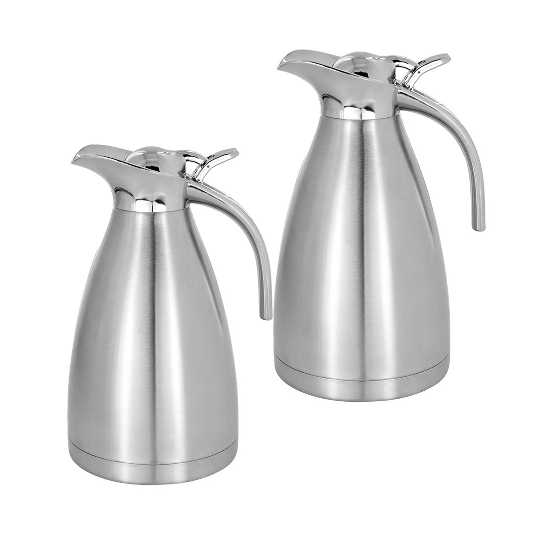 SOGA 2X 2.0L Silver Color 3-Layer Inner Stainless Steel, Vacuum Insulated and Outer Stainless Steel Thermal Flask