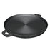 SOGA 35cm Round Ribbed Cast Iron Frying Pan Skillet Steak Sizzle Platter with Handle