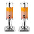 SOGA 2X Single 3L Silver Stainless Steel Beverage Dispenser Ice Cylinder Clear Juicer Hot Cold Water Jug