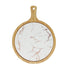 SOGA 30cm White Circle Wooden Serving Tray Slate Steak Serving Platter Chopping Board Paddle Home Decor
