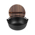 SOGA 29cm Cast Iron Japanese Style Sukiyaki Tetsu Nabe Shabu Hot Pot with Wooden Lid