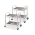 SOGA 2X 2 Tier 85x45x90cm Stainless Steel Kitchen Trolley Bowl Collect Service Food Cart Medium