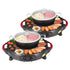 SOGA 2X 2  in 1 Electric Stone Coated Grill Plate Steamboat Two Division Hotpot