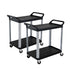 SOGA 2X 2 Tier Food Trolley Portable Kitchen Cart Multifunctional Big Utility Service with wheels 845x430x940mm Black