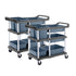 SOGA 2X 3-Tier Commercial Soiled Food Trolley Dirty Plate Cart Five Buckets Kitchen Food Utility