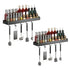 SOGA 2X 40cm Black Wall-Mounted Rectangular Kitchen Spice Storage Organiser Space Saving Condiments Shelf Rack with Hooks