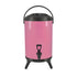 SOGA 12L Stainless Steel Insulated Milk Tea Barrel Hot and Cold Beverage Dispenser Container with Faucet Pink
