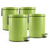 SOGA 4X Foot Pedal Stainless Steel Rubbish Recycling Garbage Waste Trash Bin Round 12L Green