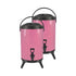 SOGA 2X 8L Stainless Steel Insulated Milk Tea Barrel Hot and Cold Beverage Dispenser Container with Faucet Pink