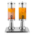 SOGA 6L Dual Silver Stainless Steel Beverage Dispenser Ice Cylinder Clear Juicer Hot Cold Water Jug