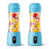 SOGA 2X 380ml Portable Mini USB Rechargeable Handheld Fruit Mixer Juicer Blue