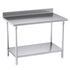 SOGA Commercial Catering Kitchen Stainless Steel Prep Work Bench Table with Back-splash 120*70*85cm