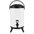 SOGA 12L Stainless Steel Insulated Milk Tea Barrel Hot and Cold Beverage Dispenser Container with Faucet White