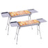 SOGA 2X Skewers Grill with Side Tray Portable Stainless Steel Charcoal BBQ Outdoor 6-8 Persons