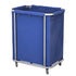 SOGA Stainless Steel Commercial Square Soiled Linen Laundry Trolley Cart with Wheels Blue