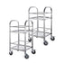 SOGA 2X 2 Tier 500x500x950 Stainless Steel Square Tube Drink Wine Food Utility Cart