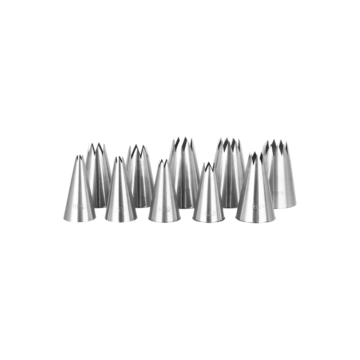 Piping Tube Star Set 10pc Stainless Steel