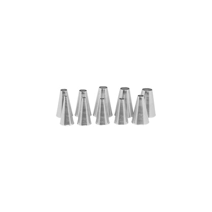 Piping Tube Plain Set 10pc Stainless Steel