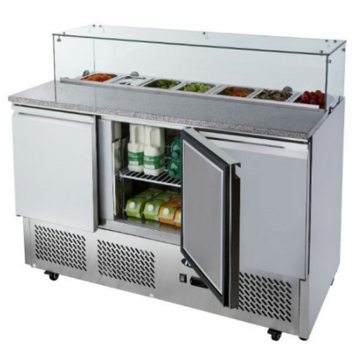 3 DOORS PIZZATABLE SALADETTE FRIDGE 1365 MM ESL3864