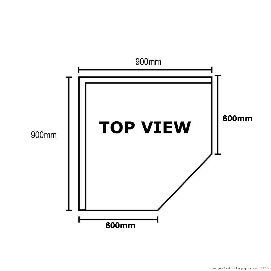 0900-6-WBCB/H - Corner Workbench with 100mm Splashback, 900x900x900mm