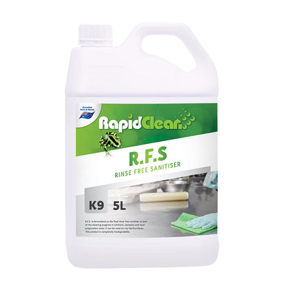 RapidClean Rinse Free Sanitiser-5L