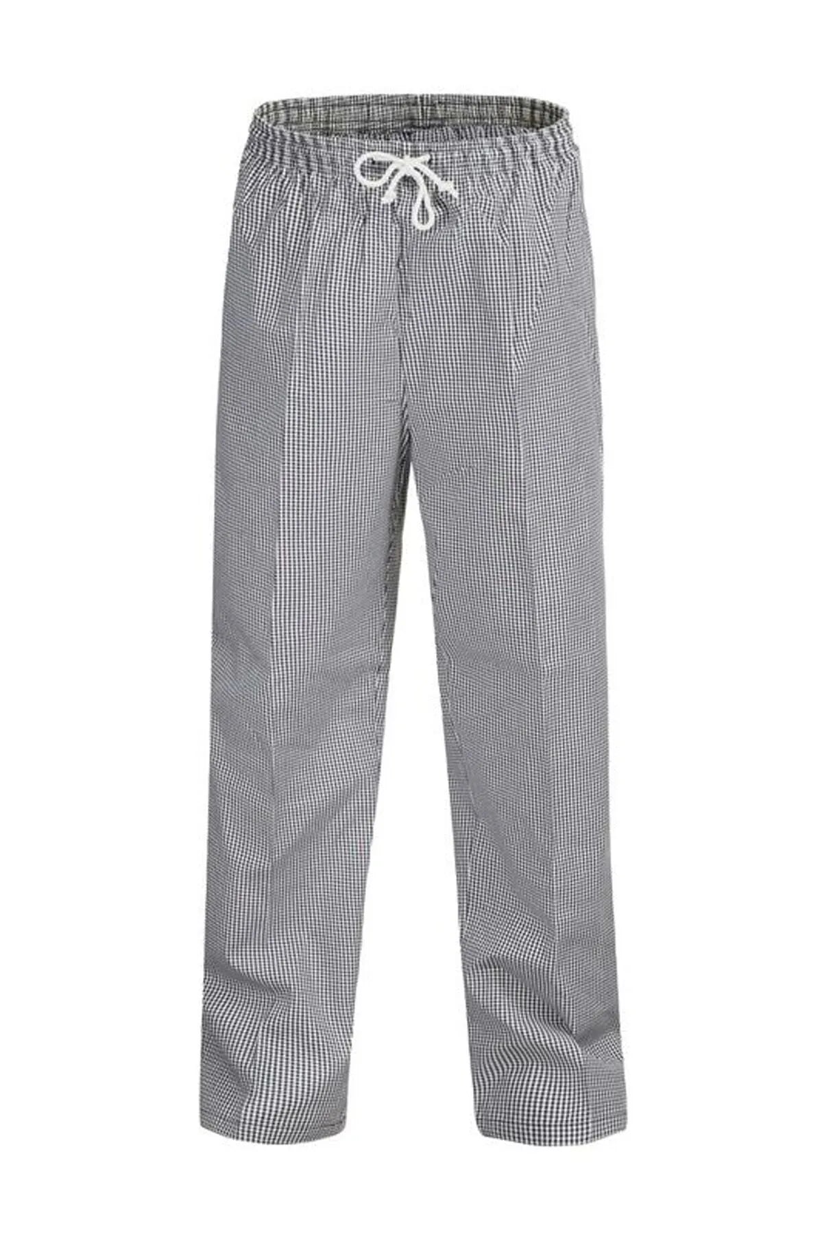 UNISEX CHEFS CHECK ELASTIC DRAWSTRING PANT-LARGE