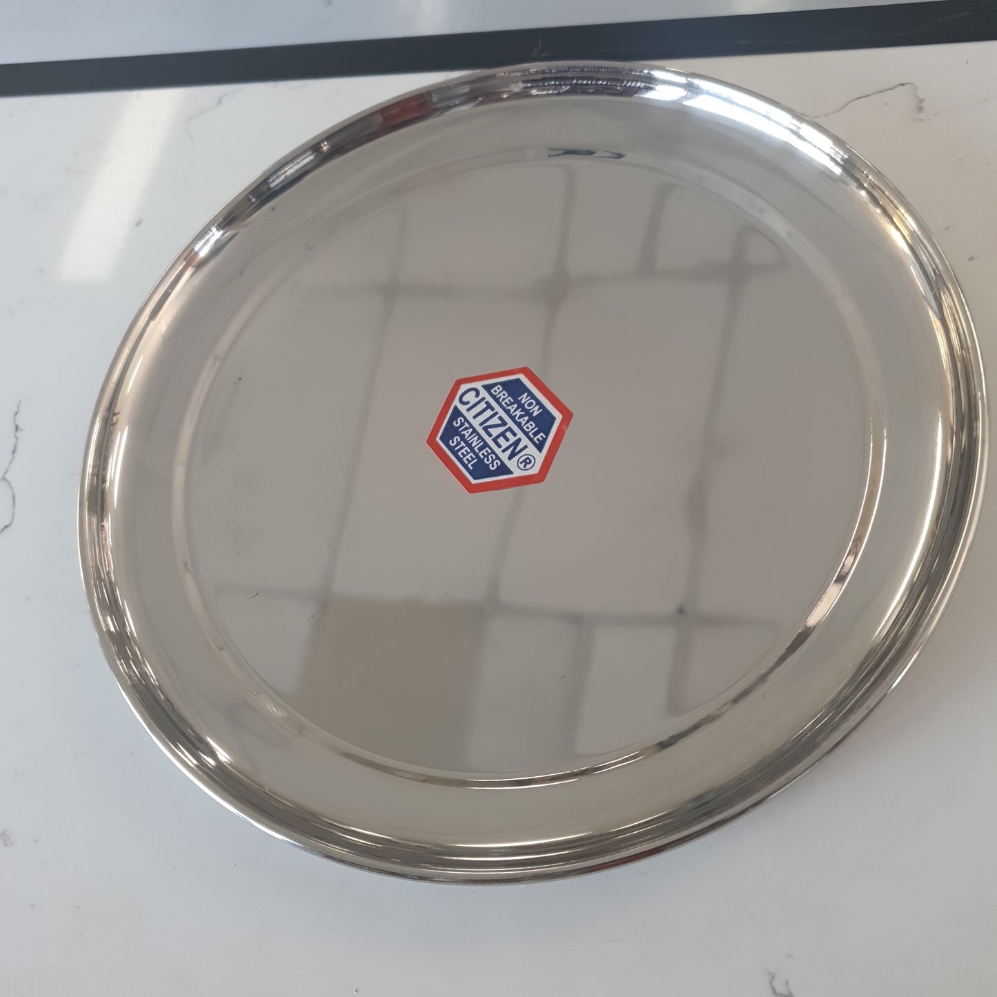 Stainless Steel Shiny Round Plate- 10"