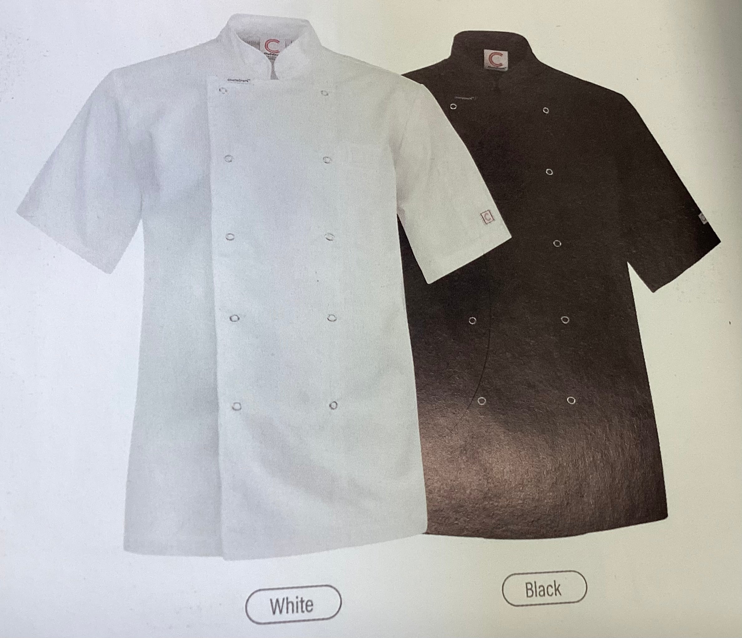 Executive Short Sleeve Chefs Jacket With Press Studs