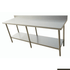 2400-7-WBB Economic 304 Grade Stainless Steel Table with splashback 2400x700x900 - 6 legs