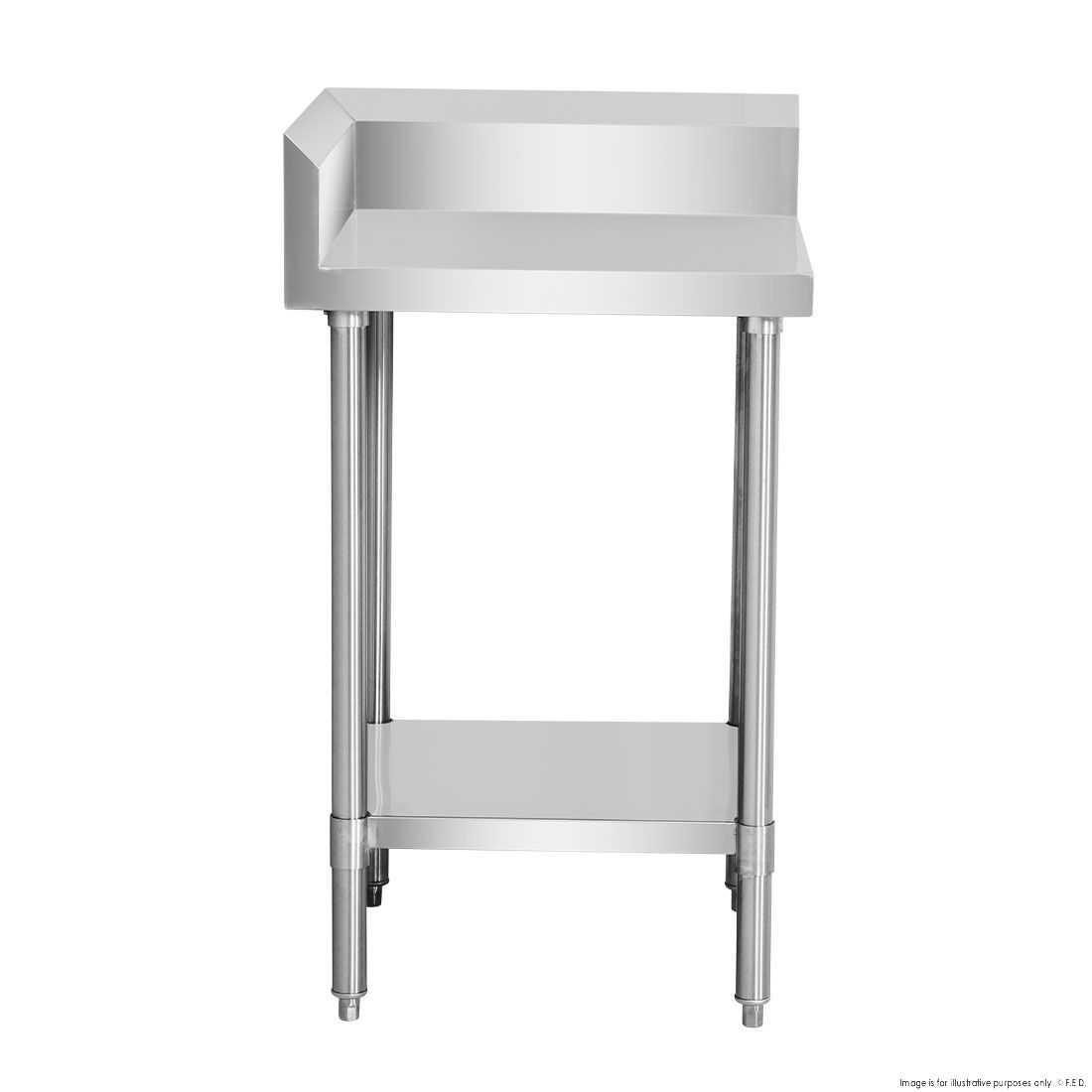 Corner Workbench with Splashback and Undershelf 600x600x900mm