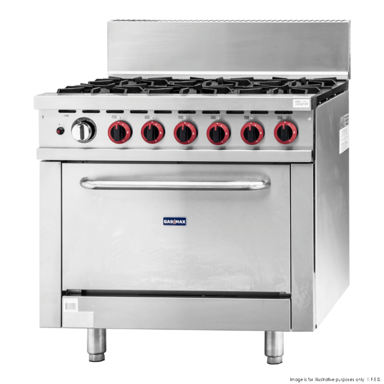 Six gas burner with oven with flame failure LPG 288MJ