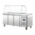 Polar U-Series Refrigerated GN Counter Saladette with Sneeze Guard - 3 Door