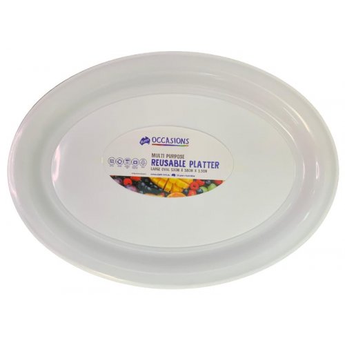 Platter Oval PP 53x38x3.3cm White LGE 1pc