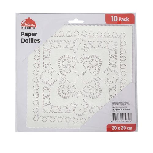 Doilies Paper Sqr 20cm Pk10