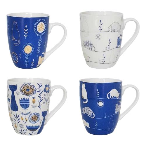 Coffee Mug 360ml Blue Cat