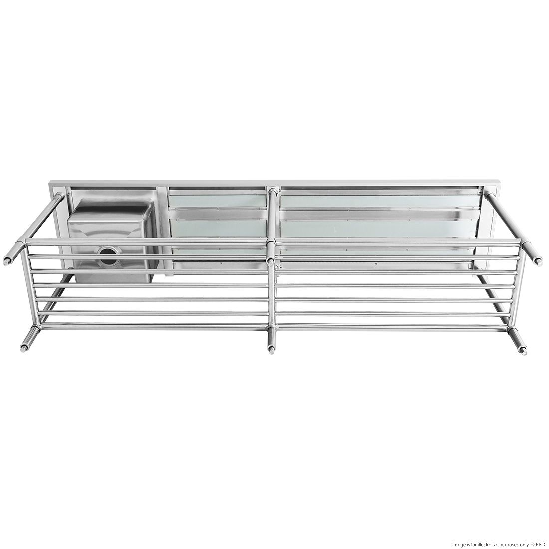 Single Sink Bench - Left Handed 2400x600x900mm