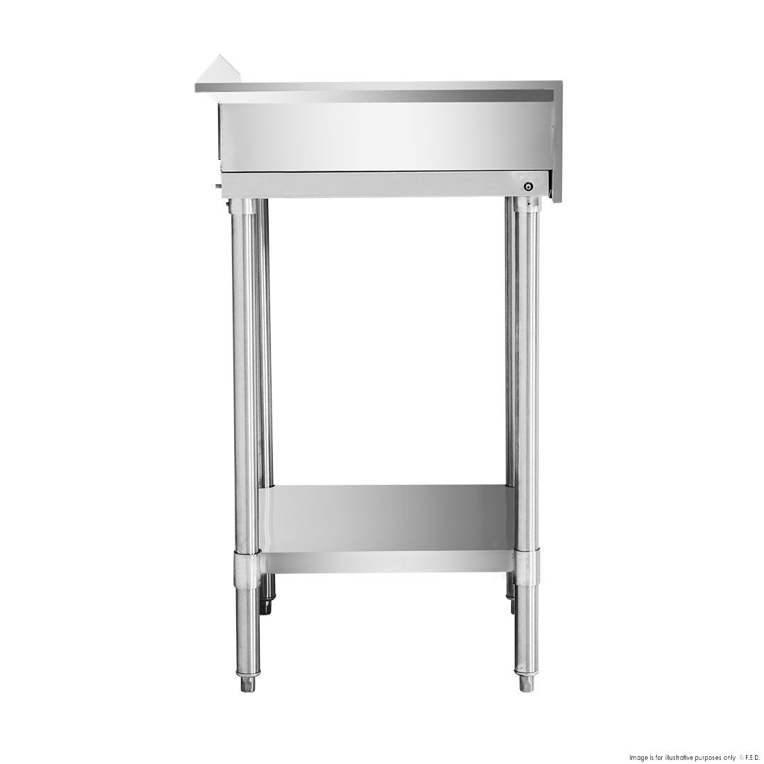 Corner Workbench with Splashback and Undershelf 600x600x900mm