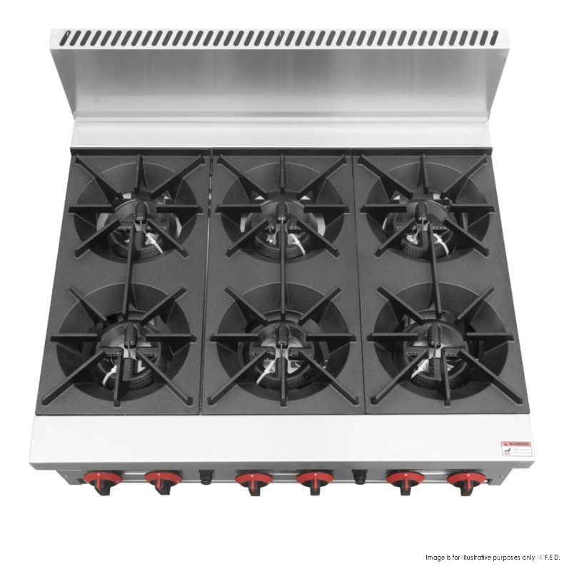 Gas 6 Burner Cook Top 902x824x575mm NG-144mj/h