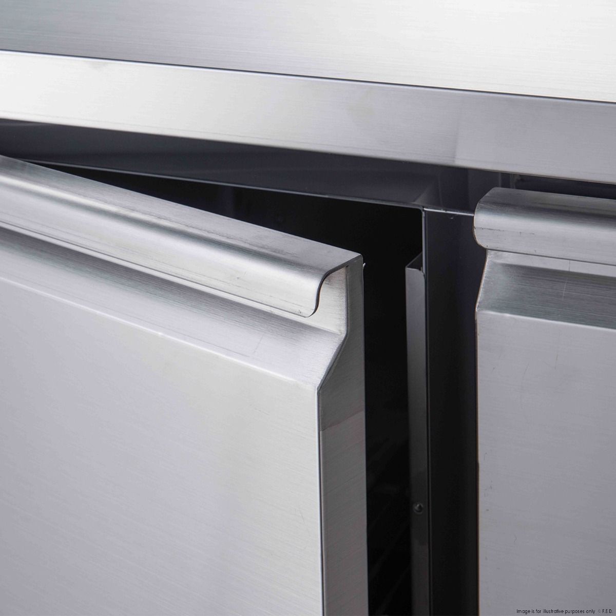 FED-X Three Door Salad Prep Fridge with Marble Top - XGNS1300E