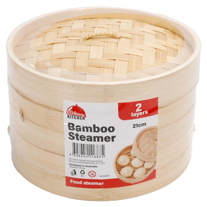 Bamboo Steamer 21cm 2 Layer